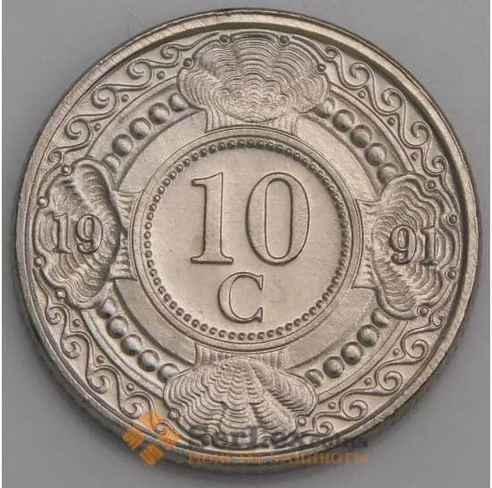 Нидерландские Антиллы монета 10 центов 1991 КМ34 BU арт. 46181