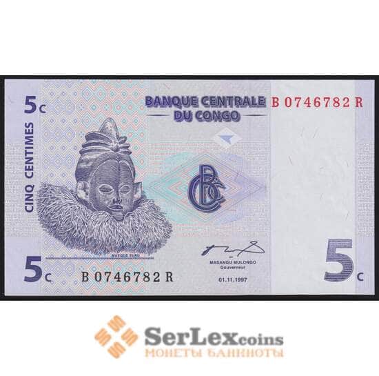 Конго 5 сантим 1997 Р81 UNC арт. 43646
