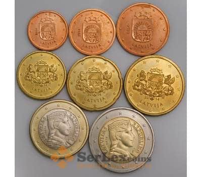 Латвия набор Евро монет 1 цент-  2 евро  2014 UNC (8шт) арт. 45681