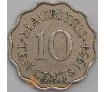Маврикий 10 центов 1954 КМ33 VF арт. 40900