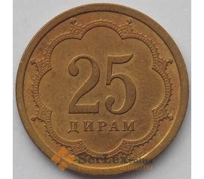 Монета Таджикистан 25 дирам 2001 КМ5.1 aUNC (J05.19) арт. 16876