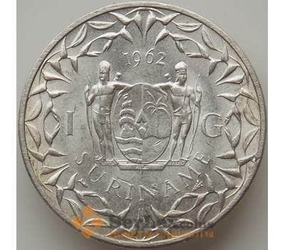 Монета Суринам 1 гульден 1962 КМ15 aUNC арт. 12182
