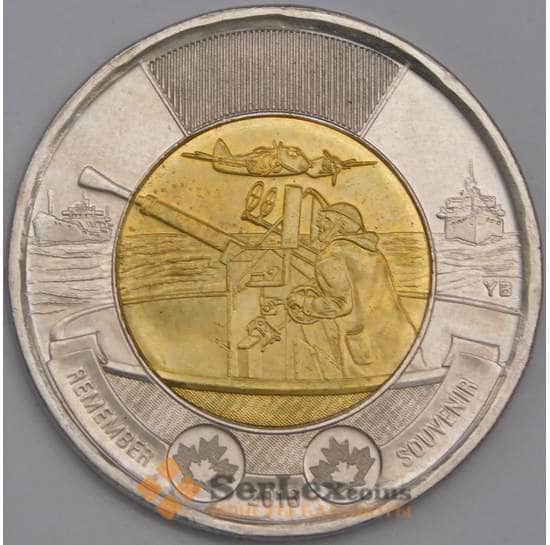 Канада монета 2 доллара 2016 75 лет Битва за Атлантику aUNC арт. 43519