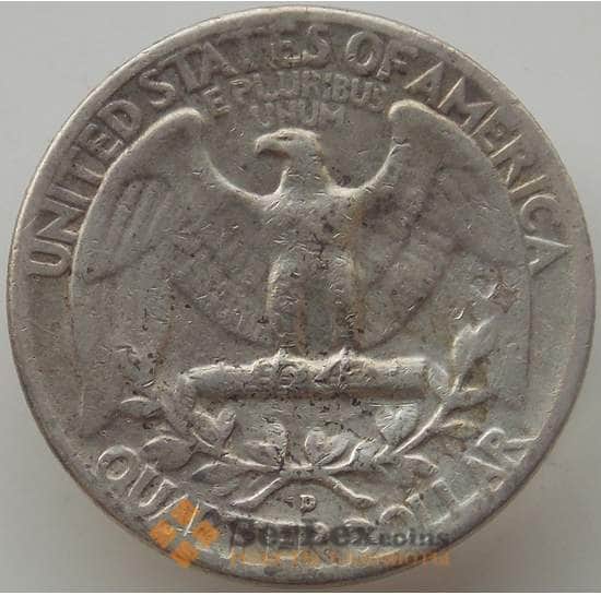 США 25 центов квотер 1956 D KM164 VF арт. 12505