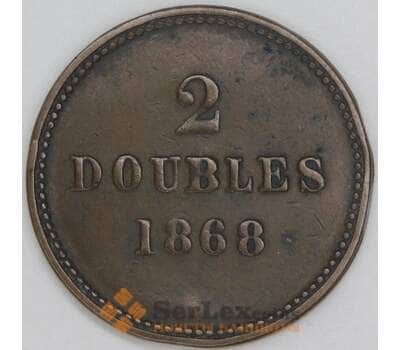 Гернси 2 дубля 1868 КМ9 VF арт. 54875