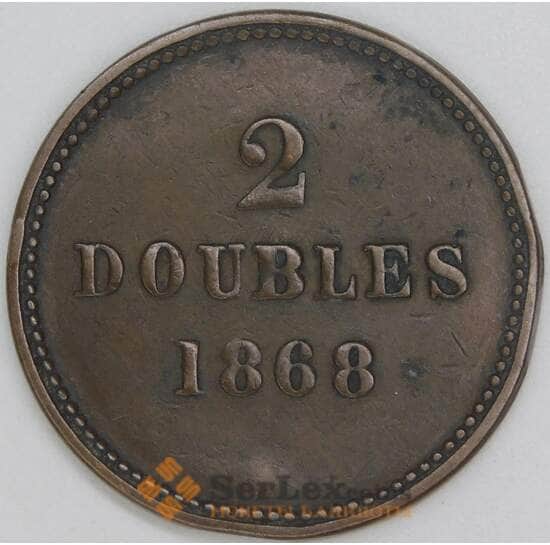 Гернси 2 дубля 1868 КМ9 VF арт. 54875 Гернси 2 дубля 1868 КМ9 VF арт. 54875