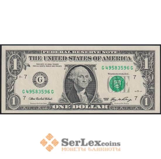США банкнота 1 доллар 2006 Р523 aUNC арт. 48246