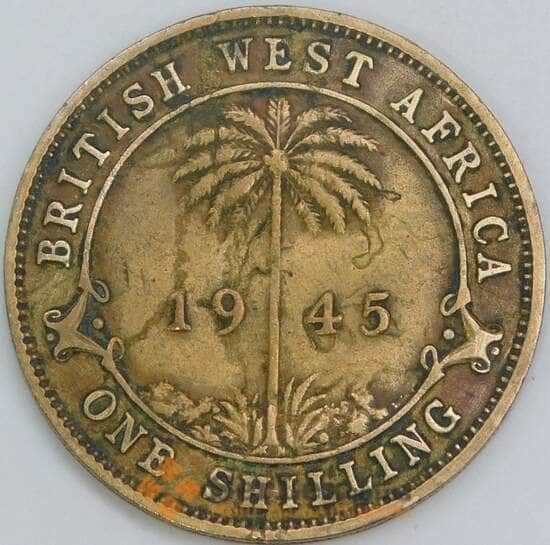 Британская Западная Африка 1 шиллинг 1945 КМ23 VF арт. 56580