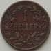 Монета Немецкая Восточная Африка 1 геллер 1904 A КМ7 VF арт. 12188