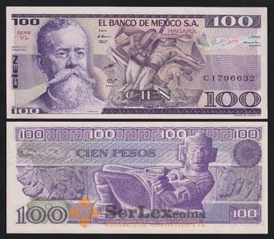 Мексика 100 песо 1982 Р74с UNC 25 марта арт. 48155