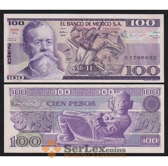 Мексика 100 песо 1982 Р74с UNC 25 марта арт. 48155
