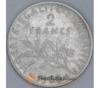 Франция 2 франка 1908 КМ845 F арт. 56982