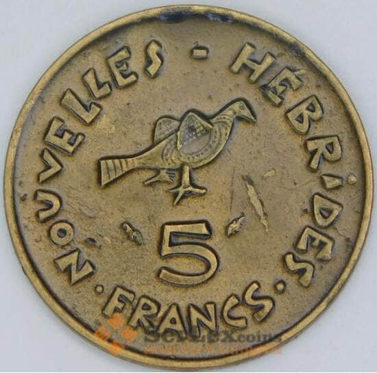 Новые Гебриды 5 франков 1975 КМ6.2 VF арт. 56941