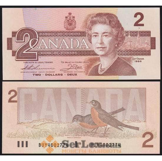 Канада банкнота 2 доллара 1986 Р94 UNC арт. 17587