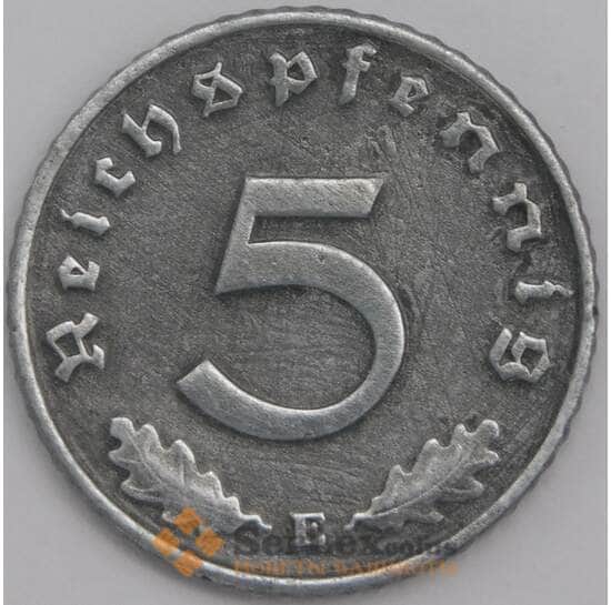 Германия монета 5 пфеннигов 1940 Е КМ100 XF арт. 43435
