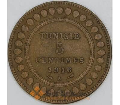 Монета Тунис 5 сантимов 1916 КМ235 VF арт. 39812