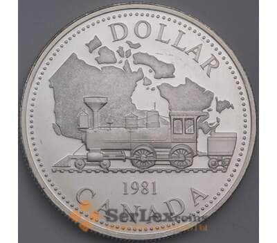 Монета Канада 1 доллар 1981 КМ130 Proof Железная дорога арт. 21661