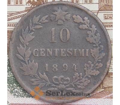 Монета Италия 10 чентезимо 1894 B/I КМ27 VF- арт. 38872