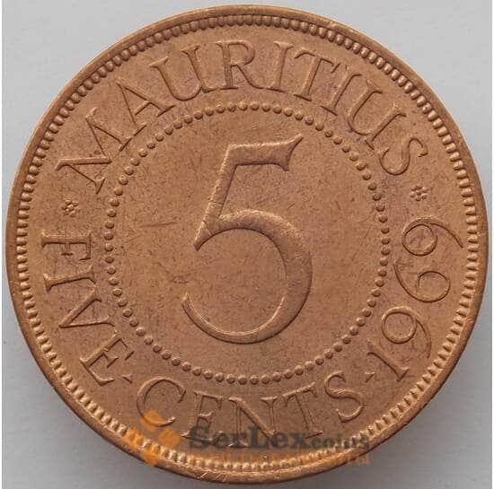 Маврикий 5 центов 1969 КМ34 aUNC (J05.19) арт. 17401