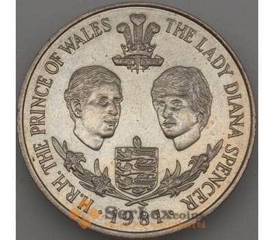 Монета Гернси 25 пенсов 1981 КМ36 UNC Королевская Свадьба (n17.19) арт. 21105