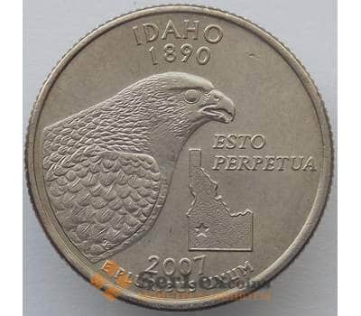 Монета США 25 центов 2007 P КМ398 aUNC Айдахо (J05.19) арт. 17616