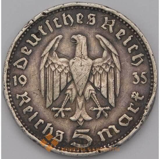 Германия 5 марок (рейхсмарок) 1935 J КМ86 Серебро арт. 36772