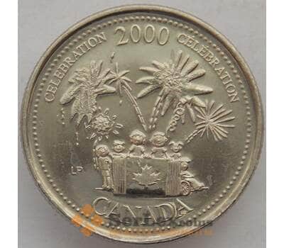 Монета Канада 25 центов 2000 КМ383 UNC Торжества (J05.19) арт. 17731