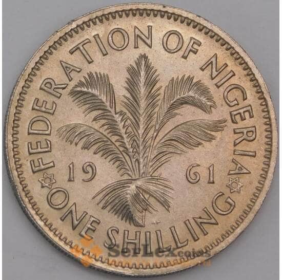 Нигерия монета 1 шиллинг 1961 КМ5 UNC арт. 42954