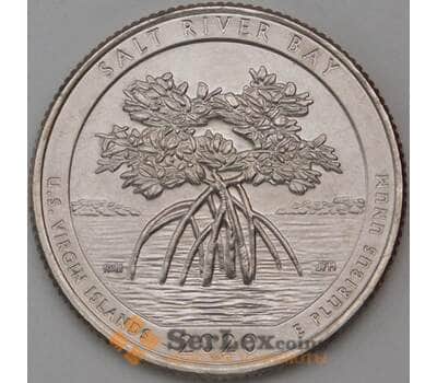 Монета США 25 центов 2020 UNC 53 парк Бухта соленой реки Виргинские острова P арт. 23236