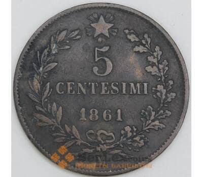 Италия 5 чентезимо 1861 M КМ3 VF арт. 56266