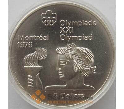 Монета Канада 5 долларов 1974 КМ90 BU Серебро Атлет с факелом (J05.19) арт. 14810