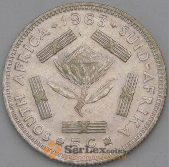 Южная Африка ЮАР 5 центов 1963 КМ59 aUNC  арт. 28224