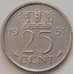 Монета Нидерланды 25 центов 1951 КМ183 XF Королева Юлиана арт. 14464