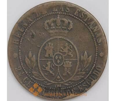 Испания монета 2 1/2 сентимо 1868 КМ634 VF  арт. 43365