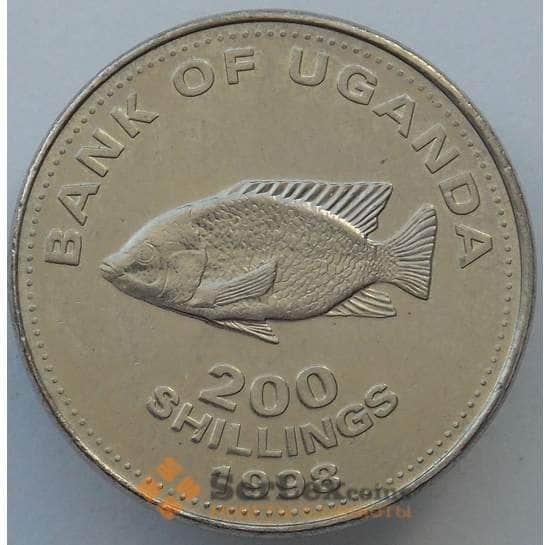 Уганда 200 шиллингов 1998 КМ68 aUNC (J05.19) арт. 16962
