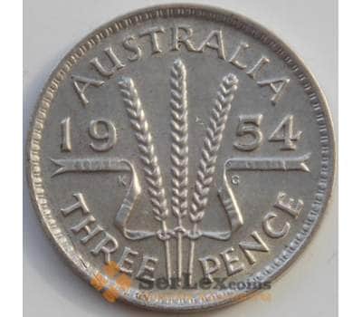 Монета Австралия 3 пенса 1953-1954 КМ51 AU арт. 10117