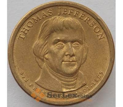 Монета США 1 доллар 2007 P КМ403 aUNC Президент Джефферсон арт. 15403
