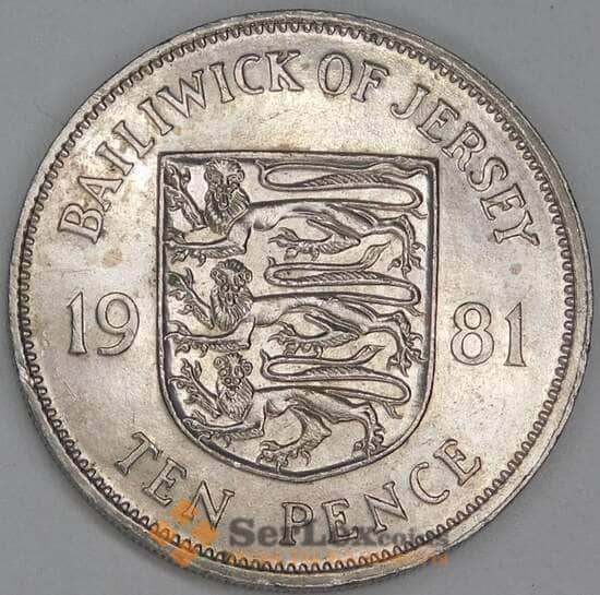 Джерси 10 пенсов 1981 КМ49 XF арт. 54918 Джерси 10 пенсов 1981 КМ49 XF арт. 54918