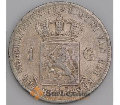Нидерланды монета 1 гульден 1848 КМ66 VF арт. 45806