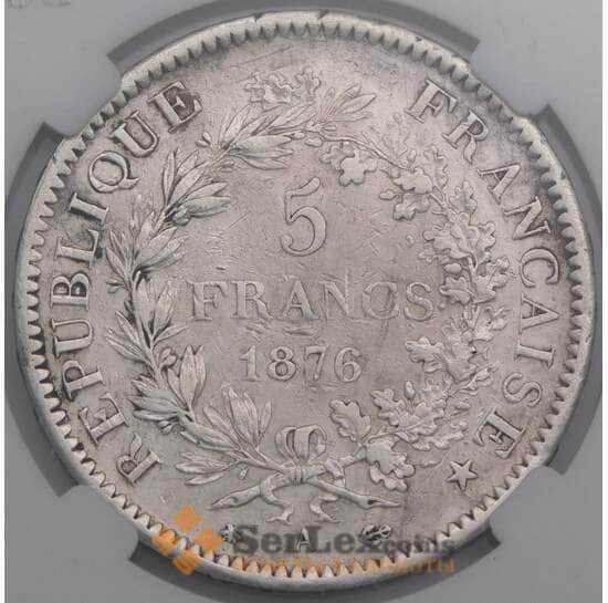Франция 5 франков 1876 КМ820 XF арт. 40413