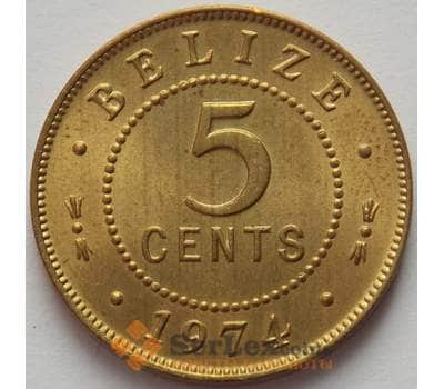 Монета Белиз 5 центов 1974 КМ34 UNC (J05.19) арт. 16611