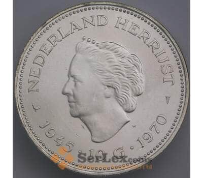 Монета Нидерланды 10 гульденов 1970 КМ195 UNC Серебро арт. 14885