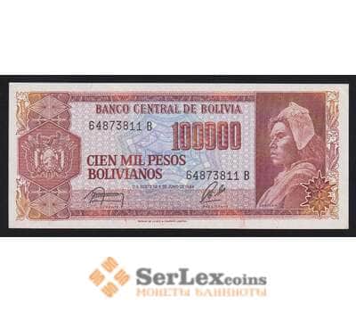 Боливия 100000 боливиано 1984 Р171а(2) aUNC арт. 55856