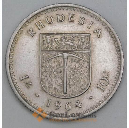 Родезия 1 шиллинг - 10 центов 1964 КМ2 VF арт. 18016 Родезия 1 шиллинг - 10 центов 1964 КМ2 VF арт. 18016