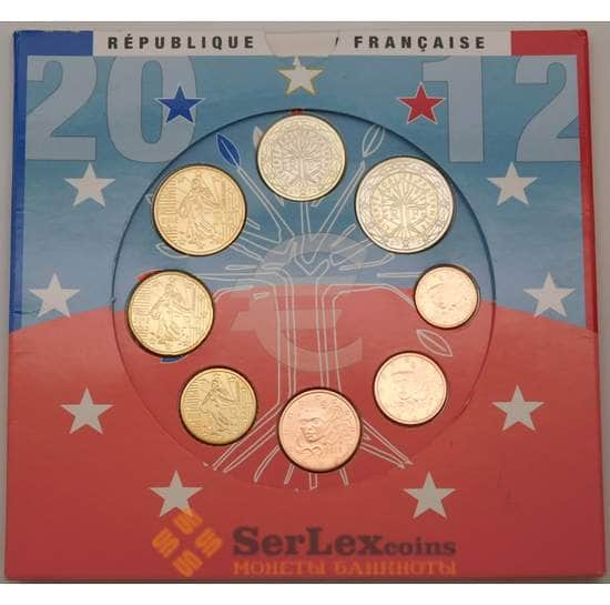 Франция Официальный набор Евро 1 цент -2 евро (8 шт) 2012 BU арт. 28289