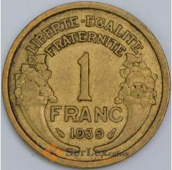Франция 1 франк 1939 КМ885 VF арт. 57420 Франция 1 франк 1939 КМ885 VF арт. 57420