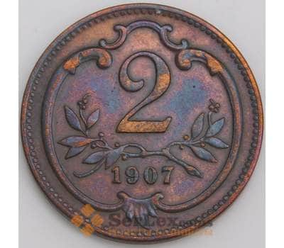 Австрия монета 2 геллера 1907 КМ2801 aUNC арт. 46157