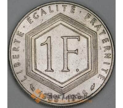 Франция 1 франк 1988 КМ963 XF Шарль де Голль арт. 54944