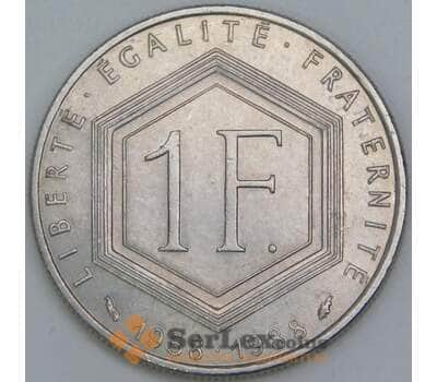 Франция 1 франк 1988 КМ963 XF Шарль де Голль арт. 54944