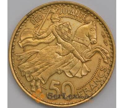 Монако монета 50 франков 1950 КМ132 XF арт. 43176